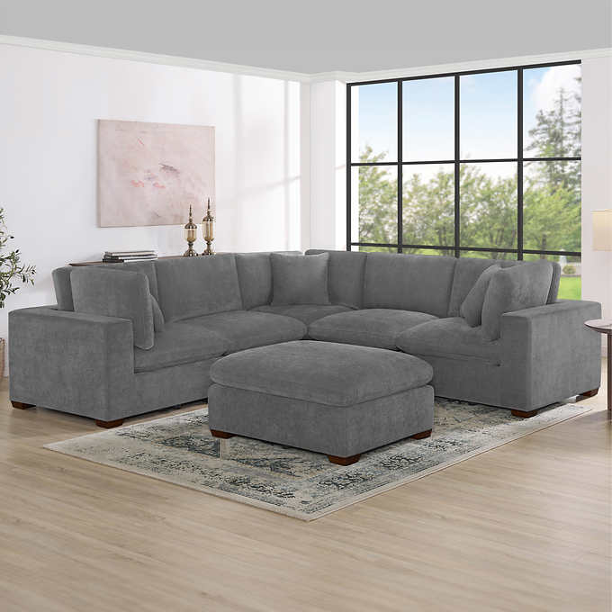 Thomasville 6 piece modular sectional with ottoman hotsell