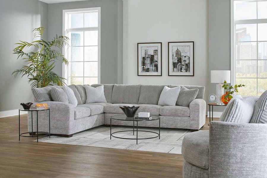Oyster, Ultra-soft fabric L-shaped Sectional (reversible seat cushions) 460
