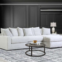 Julia Chocolate/Onyx Black/Fog/Navy Blue/Charcoal Gray L-Shaped Oversized Sectional w/Extra thick reversible seat-back cushions