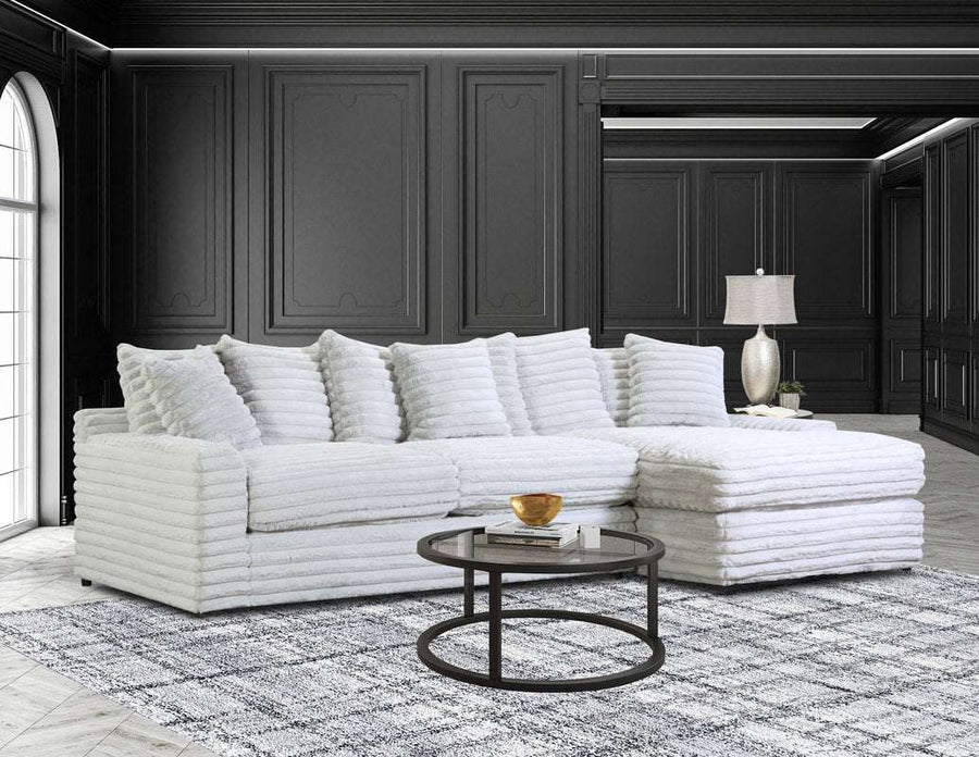 Julia Chocolate/Onyx Black/Fog/Navy Blue/Charcoal Gray L-Shaped Oversized Sectional w/Extra thick reversible seat-back cushions