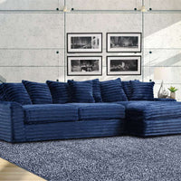 Julia Chocolate/Onyx Black/Fog/Navy Blue/Charcoal Gray L-Shaped Oversized Sectional w/Extra thick reversible seat-back cushions