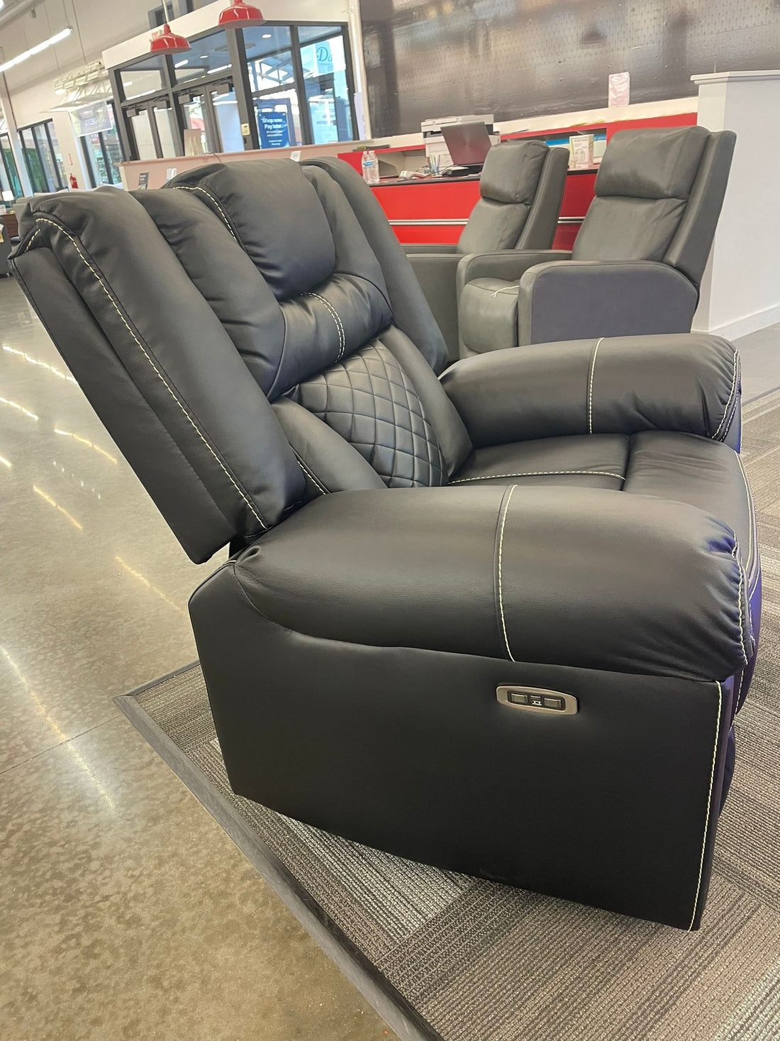 Party Time 3PCS POWER RECLINING LIVING ROOM SET, W/LED, WIRELESS CHARGER, BLUETOOTH SPEAKERS, Black