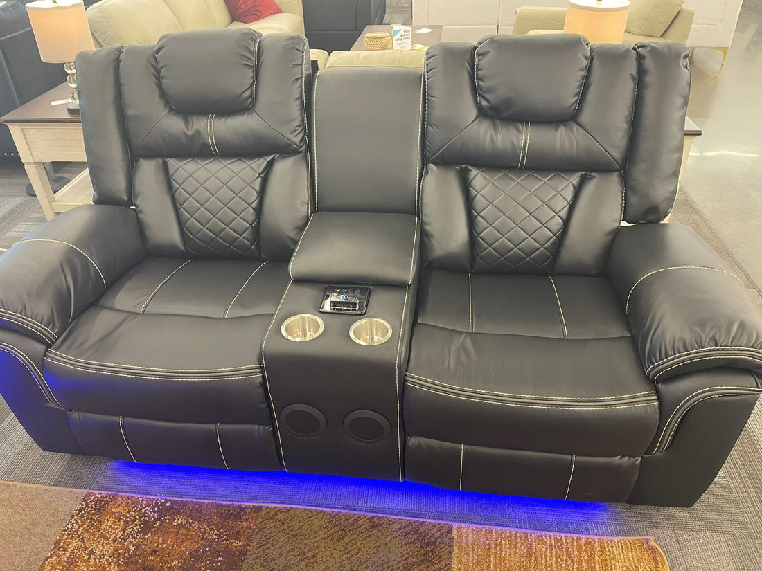 Party Time 3PCS POWER RECLINING LIVING ROOM SET, W/LED, WIRELESS CHARGER, BLUETOOTH SPEAKERS