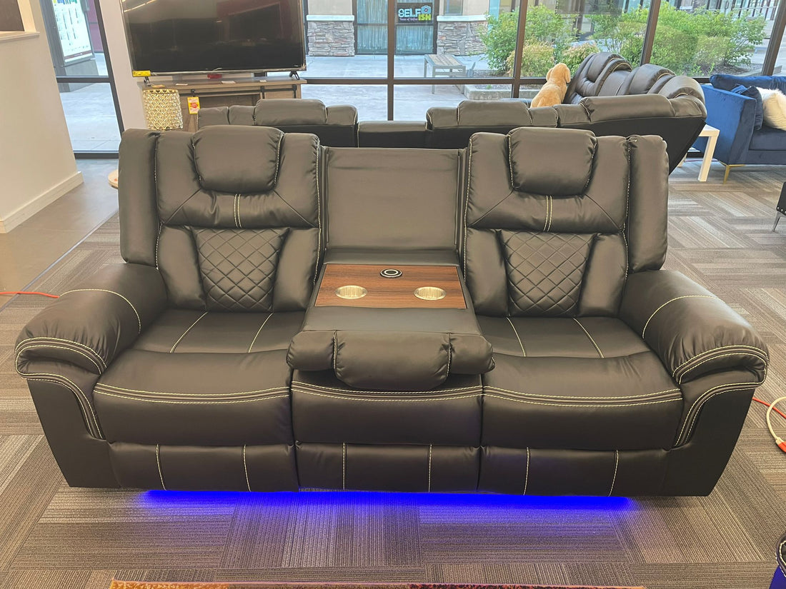 Party Time 3PCS POWER RECLINING LIVING ROOM SET, W/LED, WIRELESS CHARGER, BLUETOOTH SPEAKERS