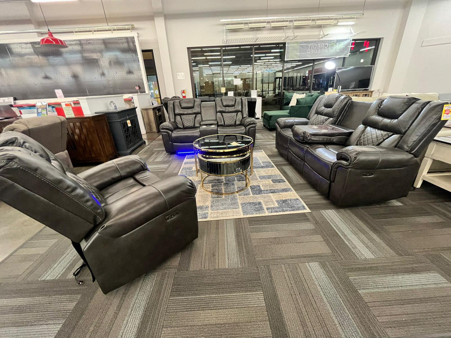 Party Time 3PCS POWER RECLINING LIVING ROOM SET, W/LED, WIRELESS CHARGER, BLUETOOTH SPEAKERS