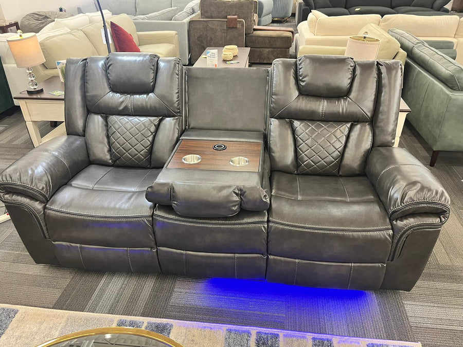 Party Time 3PCS POWER RECLINING LIVING ROOM SET, W/LED, WIRELESS CHARGER, BLUETOOTH SPEAKERS, Black
