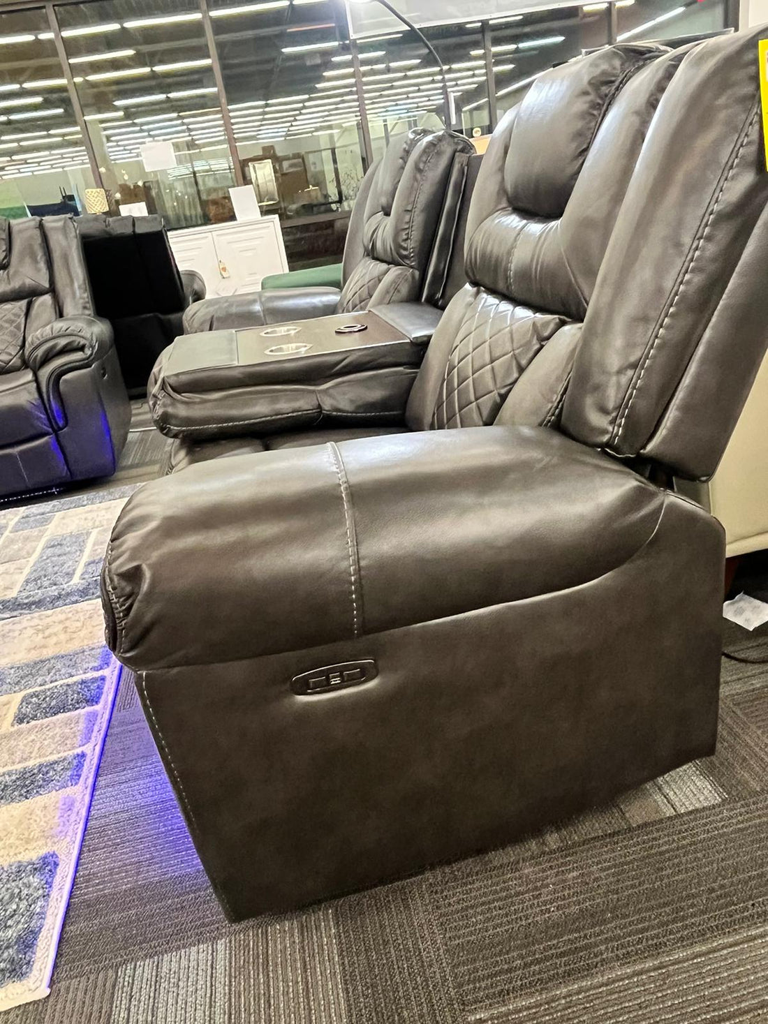 Party Time 3PCS POWER RECLINING LIVING ROOM SET, W/LED, WIRELESS CHARGER, BLUETOOTH SPEAKERS, Gray