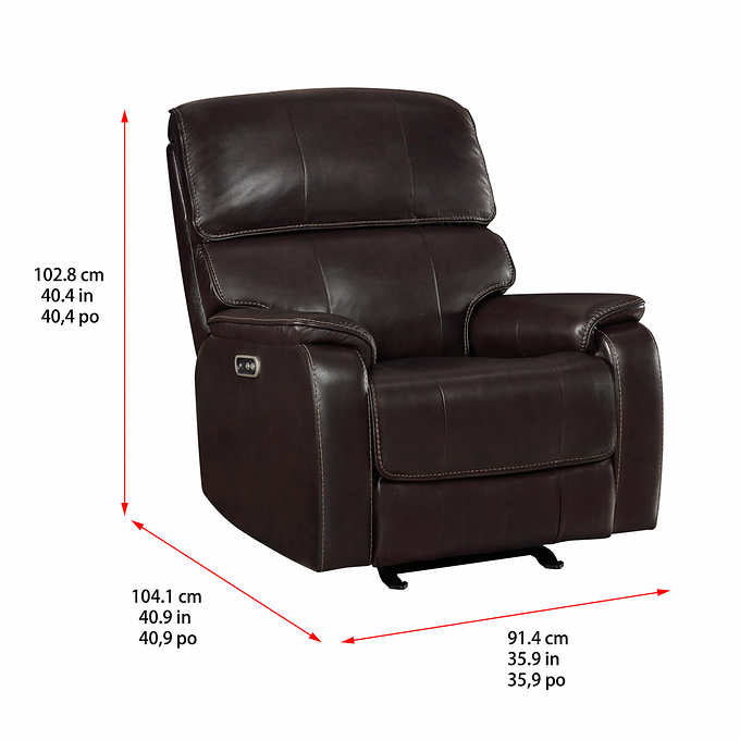 Barcalounger Columbia Leather Power Recliner with Power Headrest