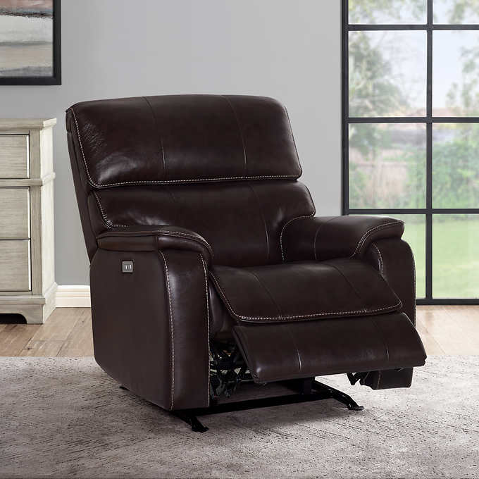 Barcalounger Columbia Leather Power Recliner with Power Headrest
