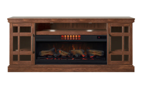 Tresanti Bennson TV Console with Classicflame Coolglow 2-In-1 Electric Fireplace and Fan