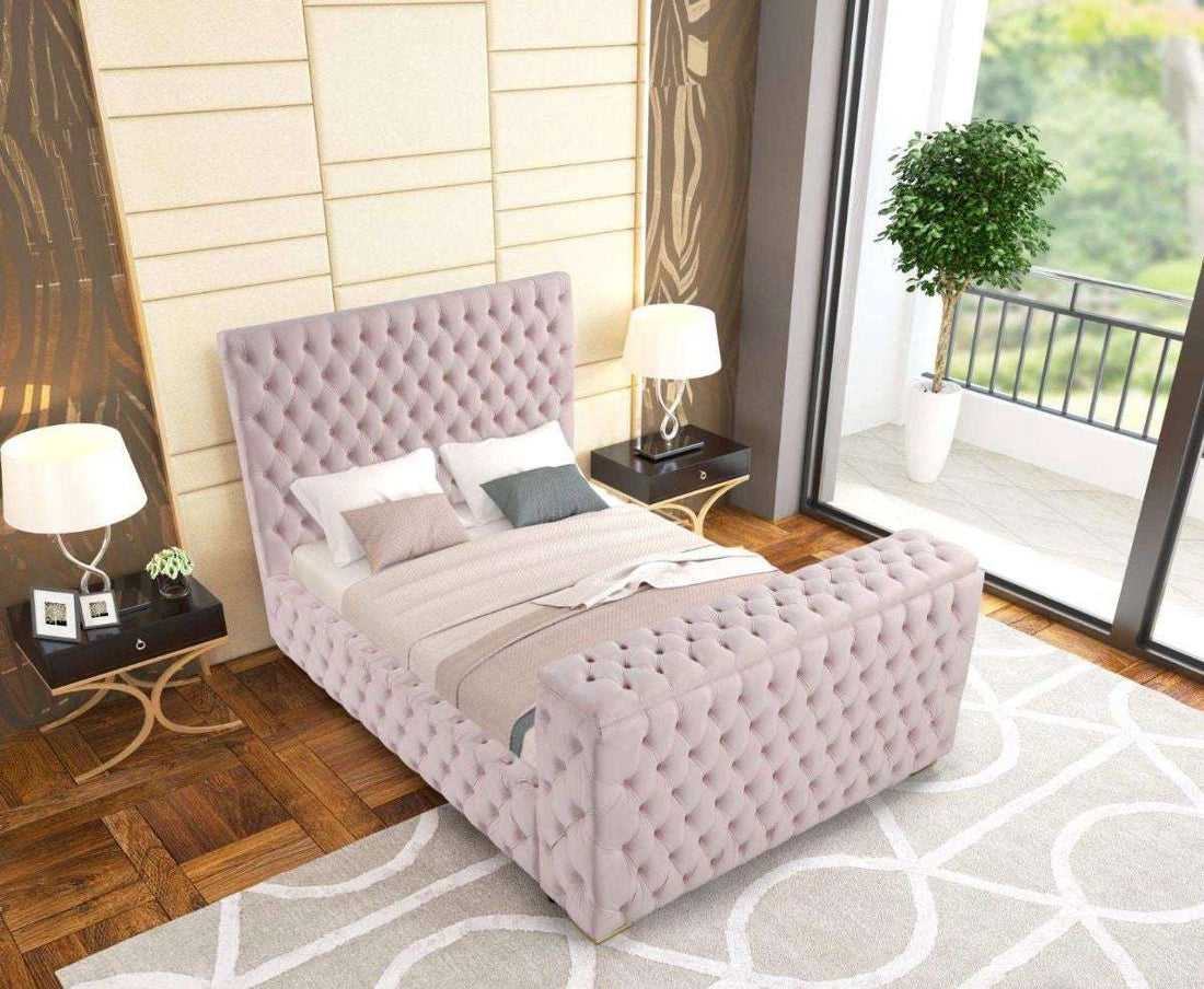 Future Black Platform Bed - Queen, King **NEW ARRIVAL** Beige, Black, Blue, Gray or Pink Color