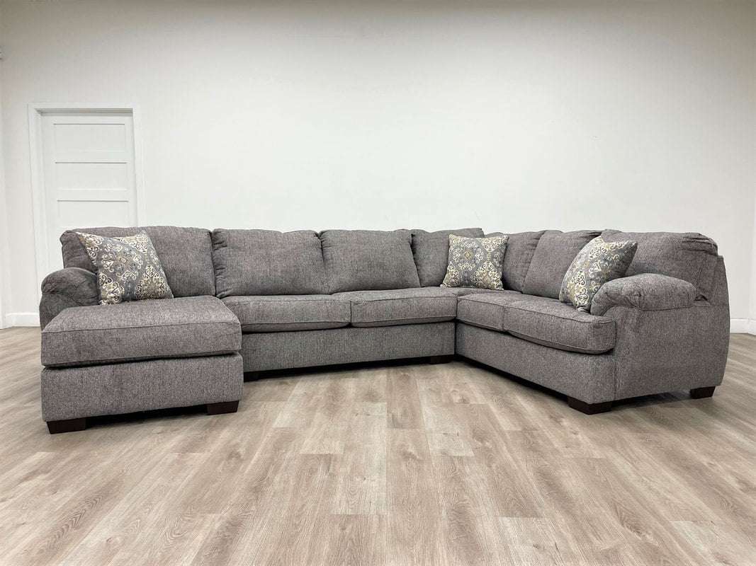 BRENTWOOD BLACK/GRAY/OATMEAL LINEN SECTIONAL / PRE-ORDER
