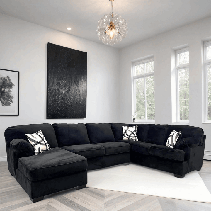 BRENTWOOD BLACK/GRAY/OATMEAL LINEN SECTIONAL / PRE-ORDER