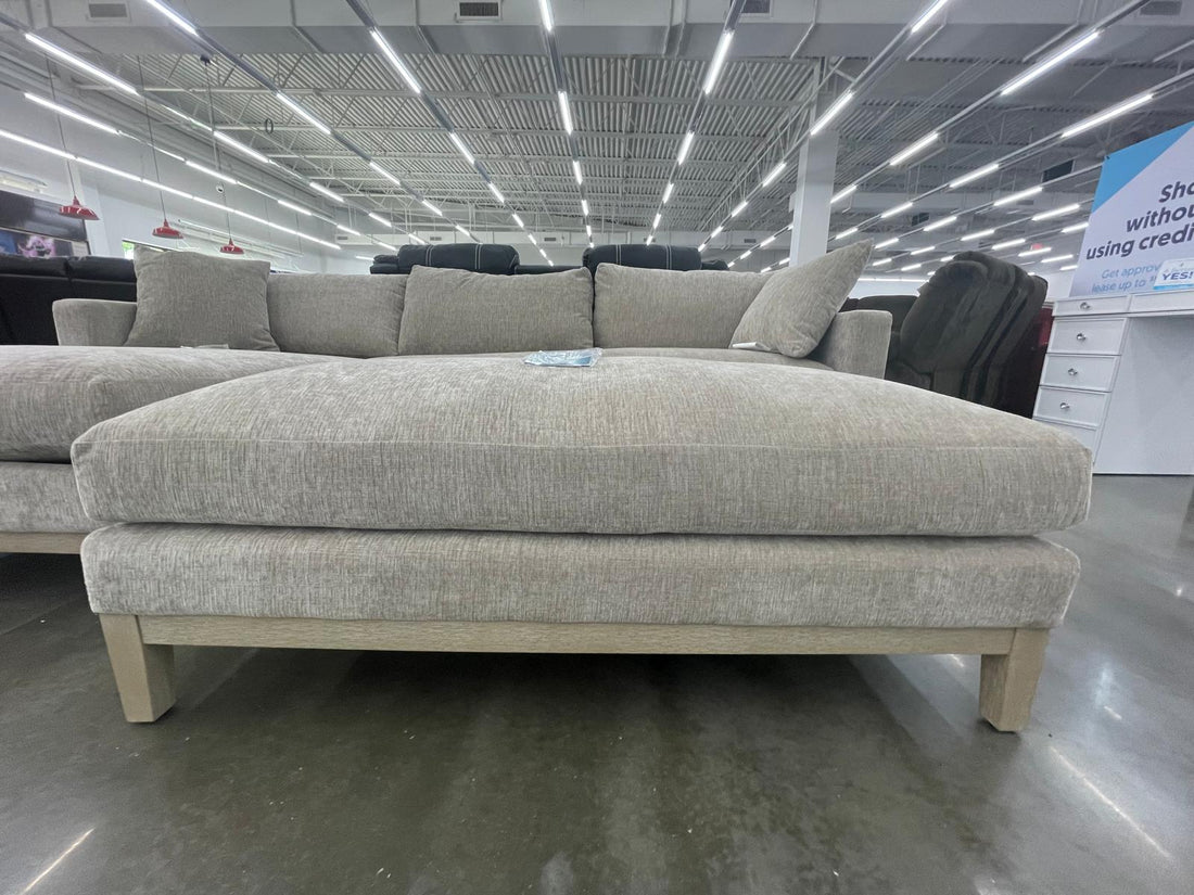Caspian Fabric Sectional w/Ottoman(Reversible Cushions-Sinuous Spring Seating Suspension-Solid Wood Base and Legs in Coastal Finish) *** SALE ***