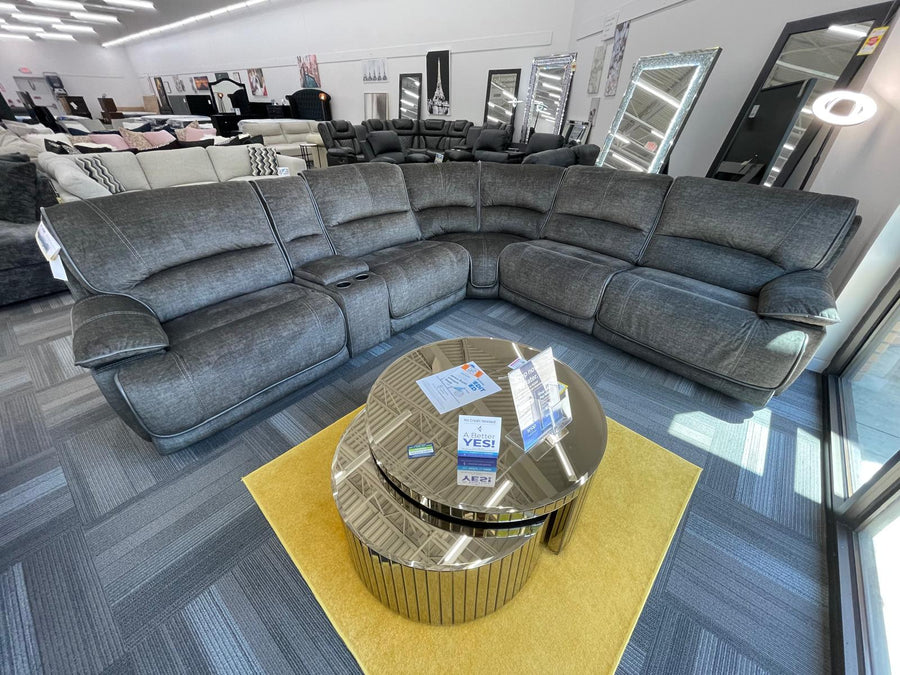 Cheers Power Headrest Fabric Reclining 6PC Modular Oversized Sectional (you can build what you want - love seat, sofa, console sofa-USB outlets)
