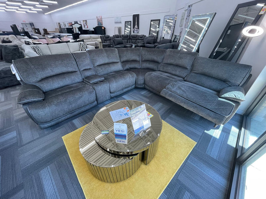 Cheers Power Headrest Fabric Reclining 6PC Modular Oversized Sectional (you can build what you want - love seat, sofa, console sofa-USB outlets)