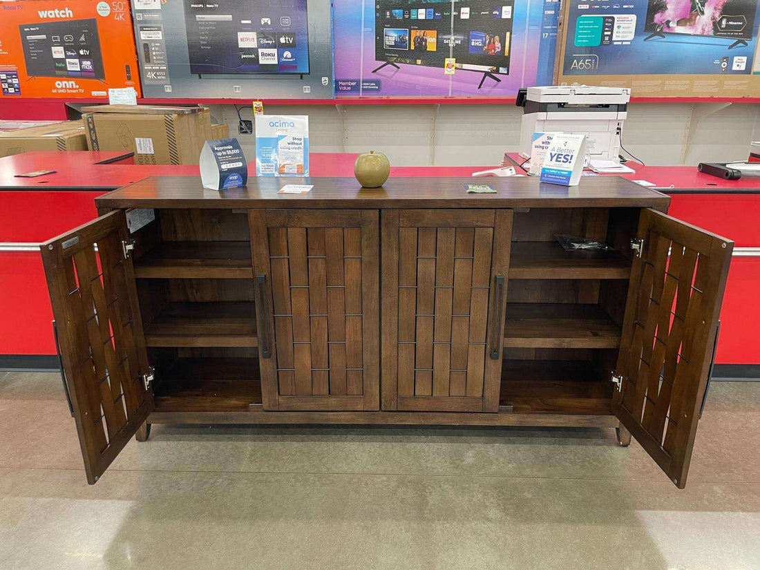 Tresanti 72" Harper TV Console, 2 Adjustable Shelves in Each of the 2 Double-Door Cabinets