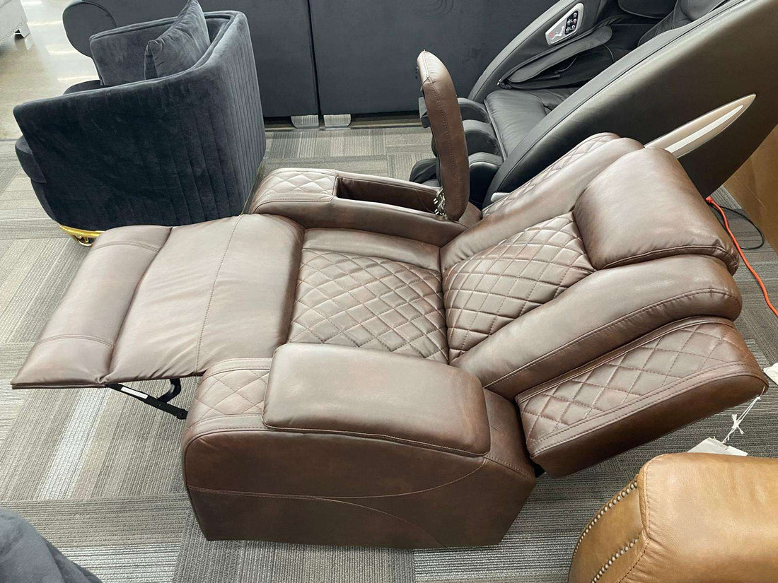 Luz Brown Manuel Reclining Rocking Living Room Chair, Storage Compartment in each Arms