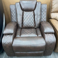 Luz Brown Manuel Reclining Rocking Living Room Chair, Storage Compartment in each Arms