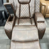 Luz Brown Manuel Reclining Rocking Living Room Chair, Storage Compartment in each Arms