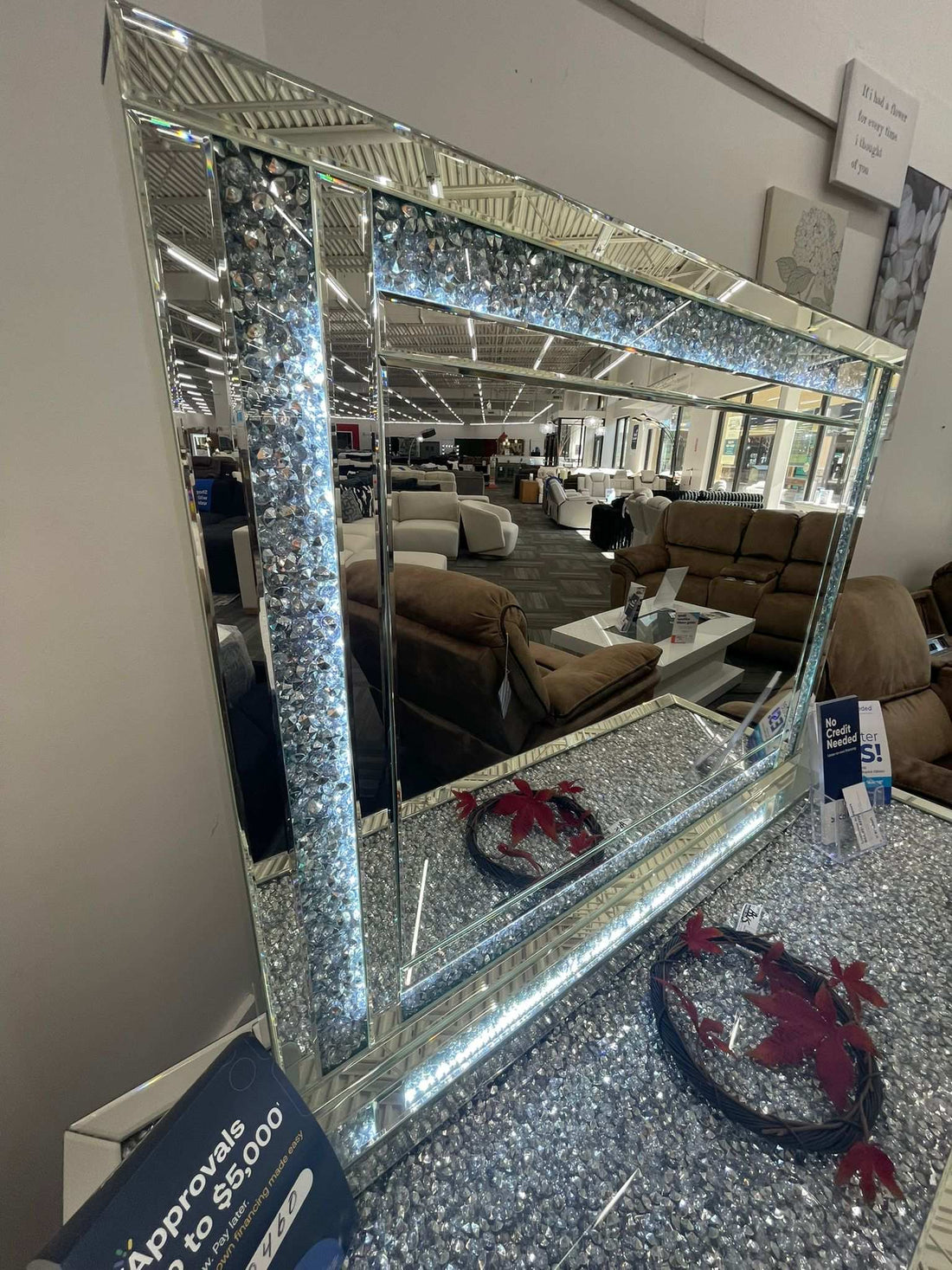 Glass/Mirror Led Vanity Set