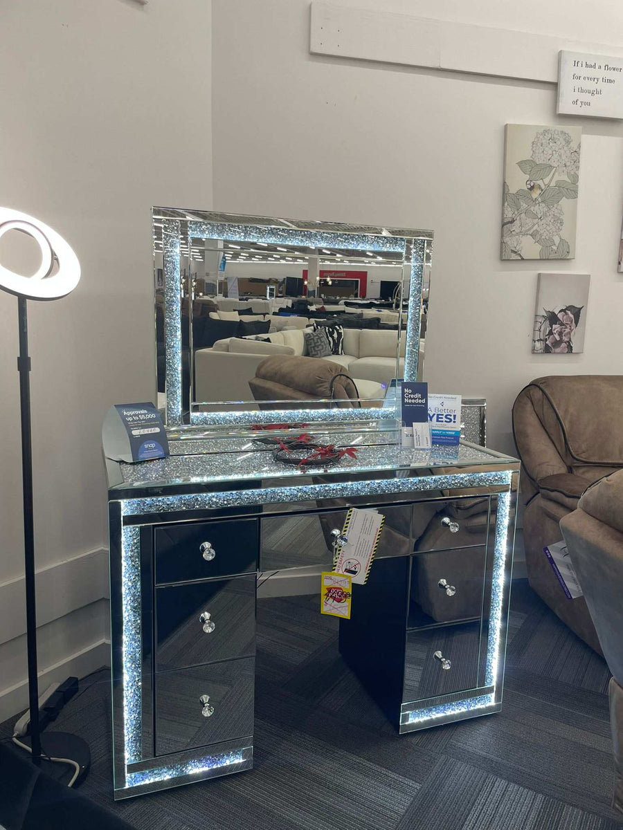 Glass/Mirror Led Vanity Set