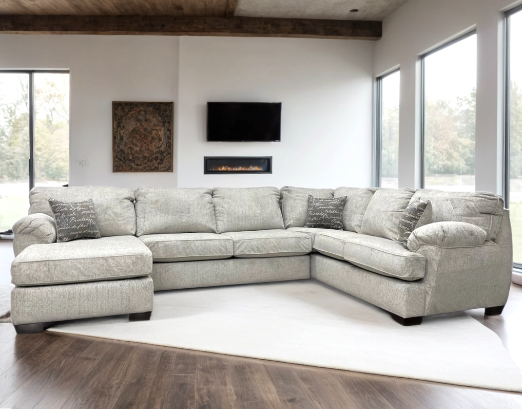 BRENTWOOD BLACK/GRAY/OATMEAL LINEN SECTIONAL / PRE-ORDER