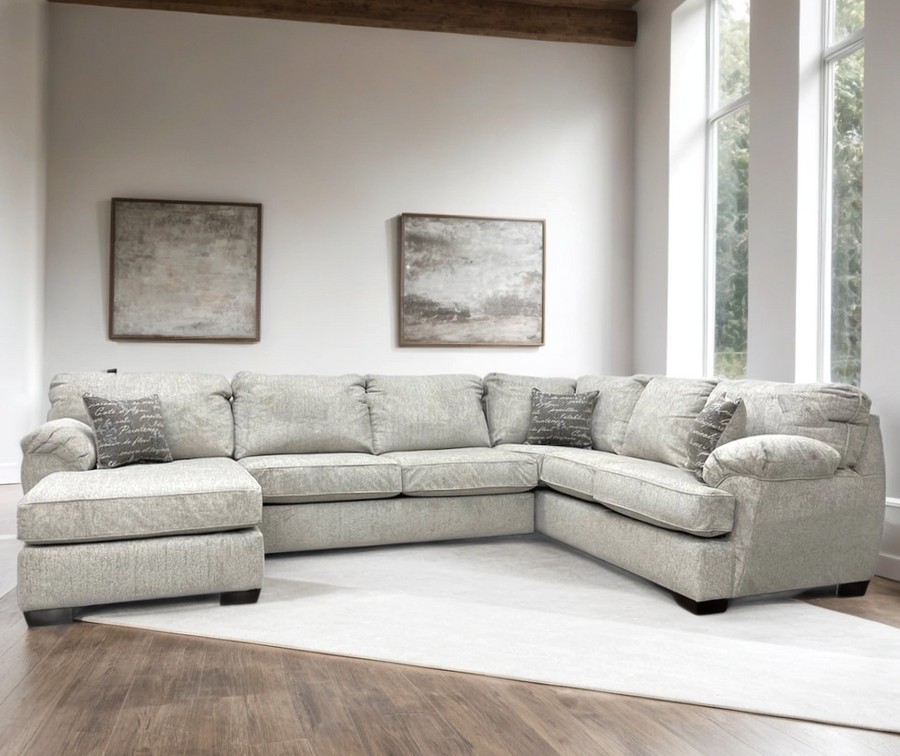 BRENTWOOD BLACK/GRAY/OATMEAL LINEN SECTIONAL / PRE-ORDER