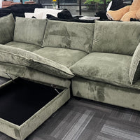 Cloud11 Modular Sectional Olive  w/Storage Ottoman, Back Reversible, Removable seat cushions ** NEW ARRIVAL **