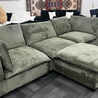 Cloud11 Modular Sectional Olive  w/Storage Ottoman, Back Reversible, Removable seat cushions ** NEW ARRIVAL **