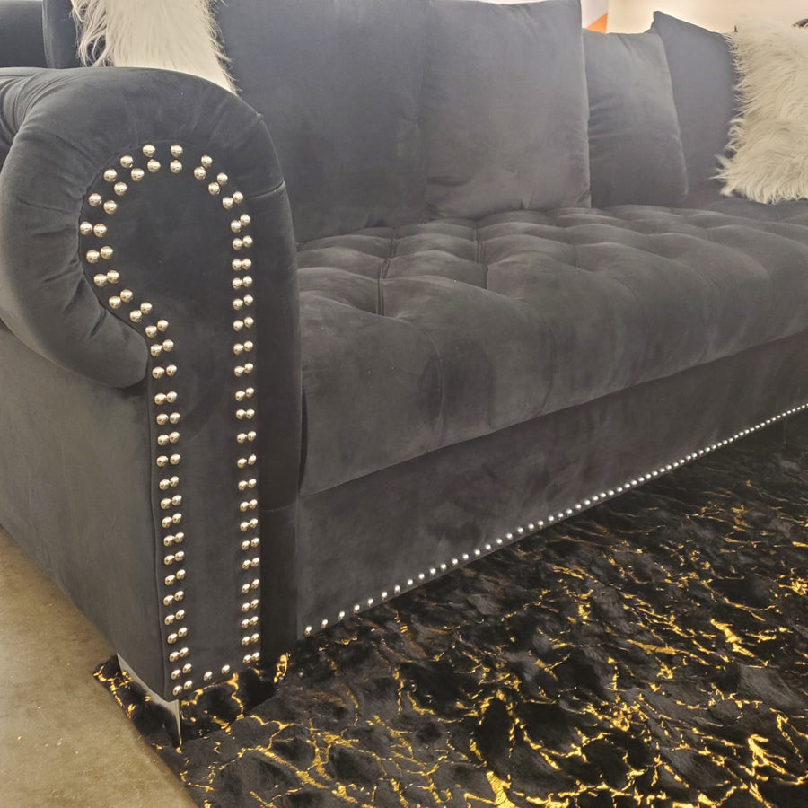 Royal, Living Room Sofa Sectioanl, Velvet, Durable, Black/Gray/Beige ** PRE-ORDER**