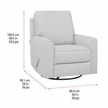 True Innovations Paxley Fabric Swivel Glider Recliner – Danca Furniture ...