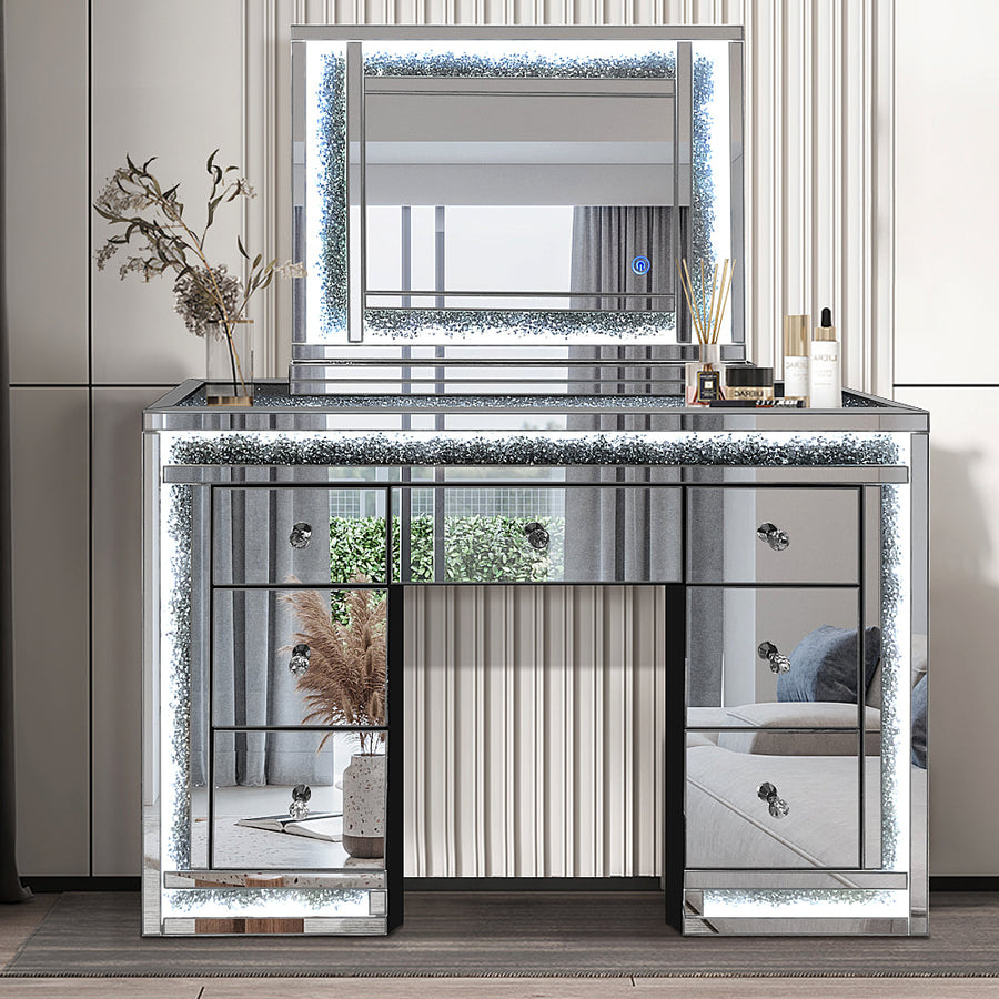 Glass/Mirror Led Vanity Set