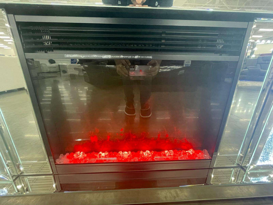 Fireplace with Bluetooth Speaker, Dimmable 7-colors (Remote Controller)