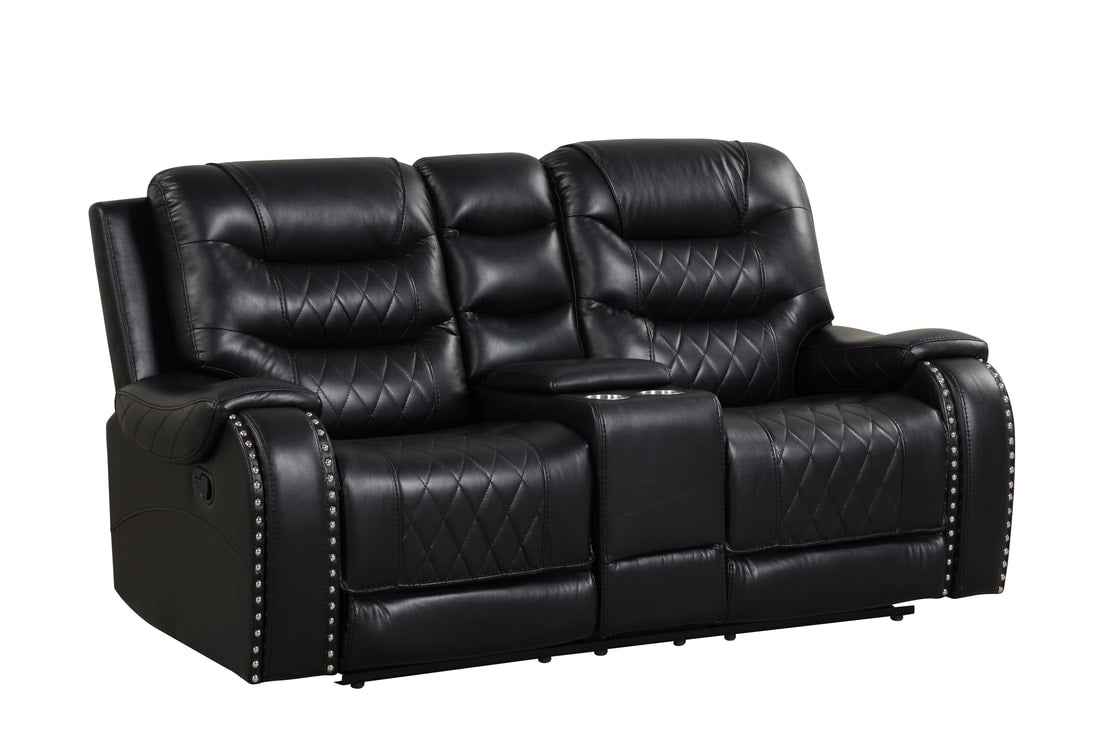 OVERSIZED 3PC Reclining Set - ( Sofa w/ Drop Down Table with Cupholders & Power Box - Loveseat with Storage Console - Chair with Glider)