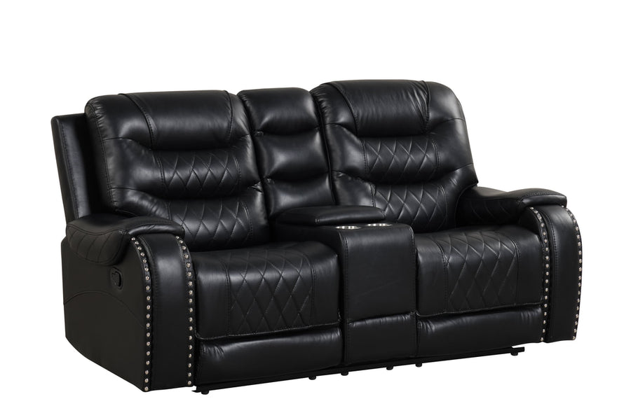 OVERSIZED 3PC Reclining Set - ( Sofa w/ Drop Down Table with Cupholders & Power Box - Loveseat with Storage Console - Chair with Glider)