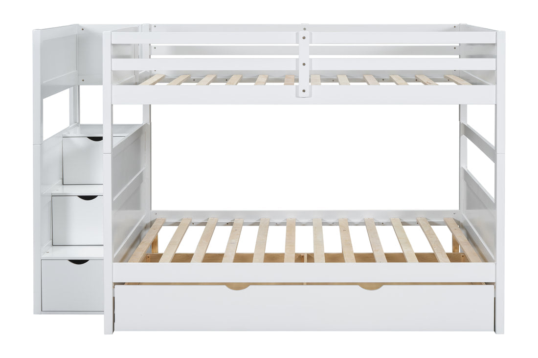 315 Staircase Storage Bunk Bed w/ Trundle – Full over Full & Solid Wood (PRE-ORDER)