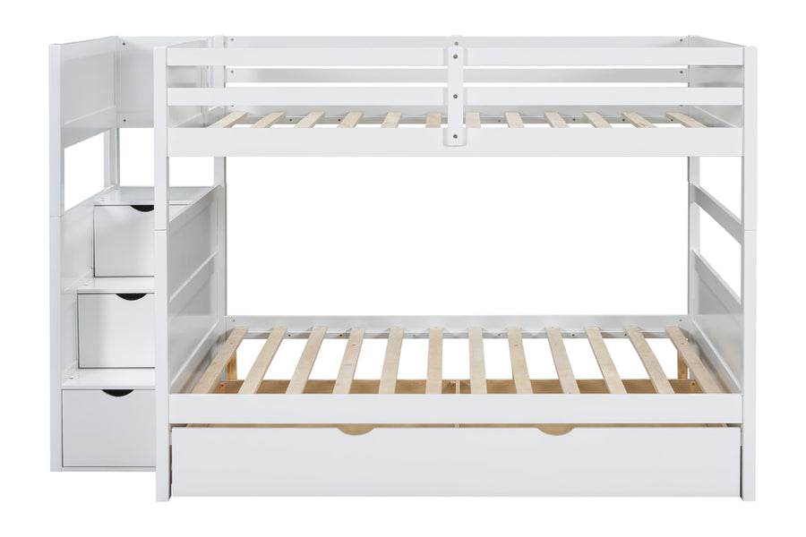 315 Staircase Storage Bunk Bed w/ Trundle – Full over Full & Solid Wood (PRE-ORDER)