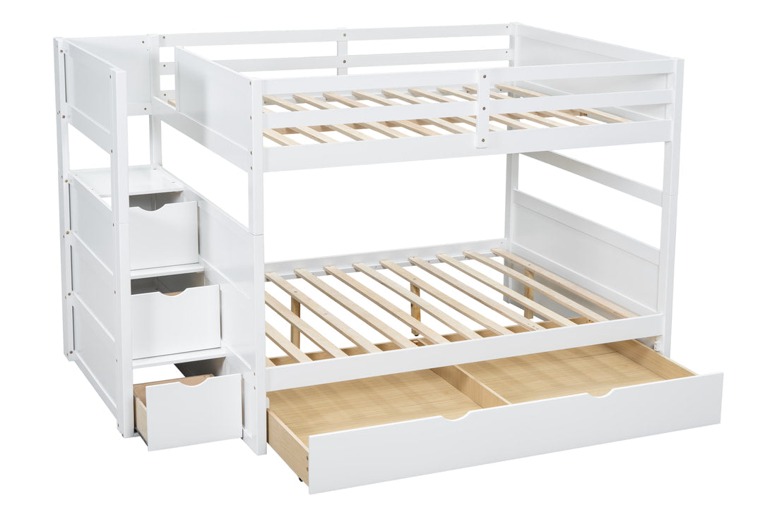 315 Staircase Storage Bunk Bed w/ Trundle – Full over Full & Solid Wood (PRE-ORDER)