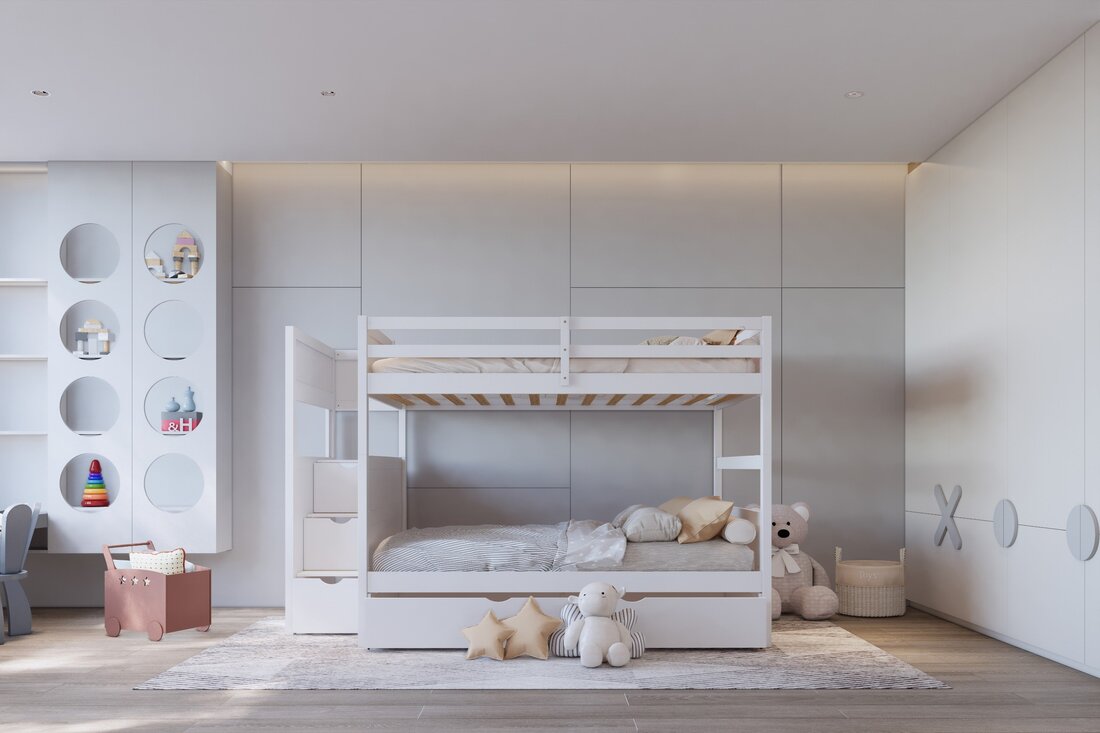 315 Staircase Storage Bunk Bed w/ Trundle – Full over Full & Solid Wood (PRE-ORDER)
