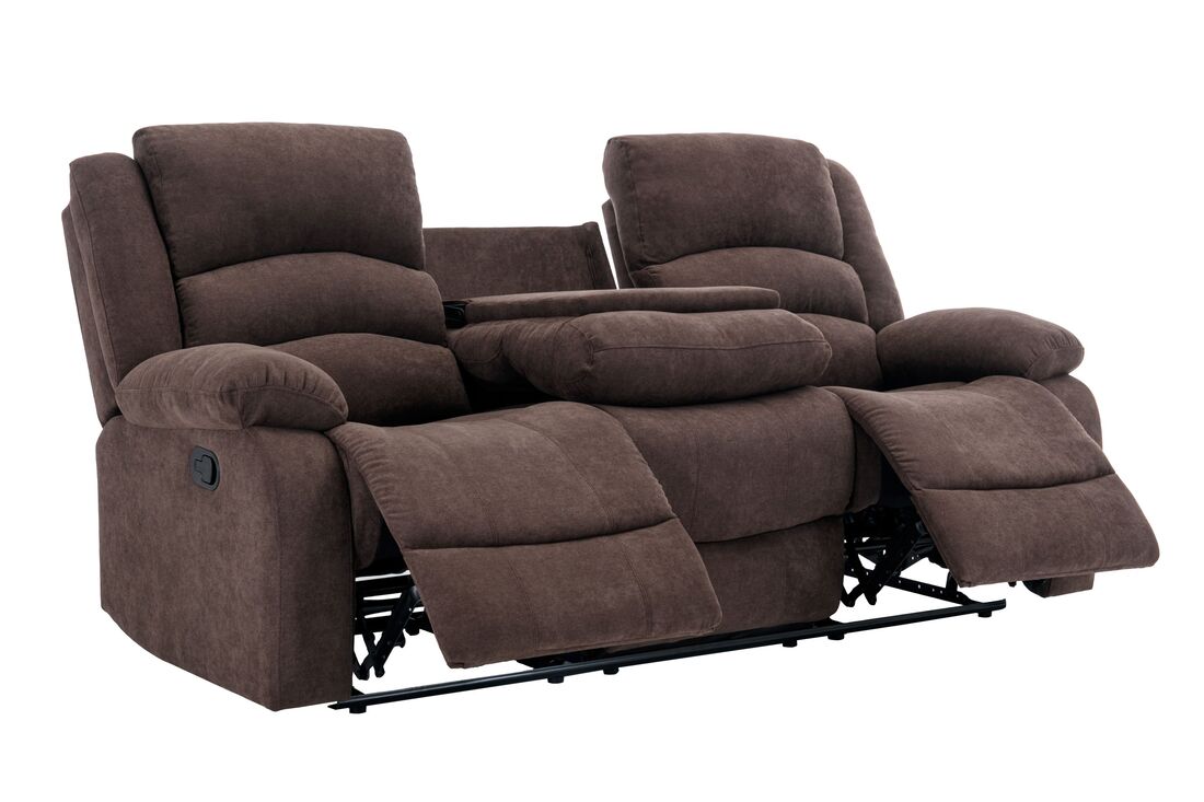 Dynamo2-CHOCOLATE 3PC Reclining Set, Sofa w/ drop down + 2 cupholders, Loveseat & Rocking Chair / PRE-ORDER