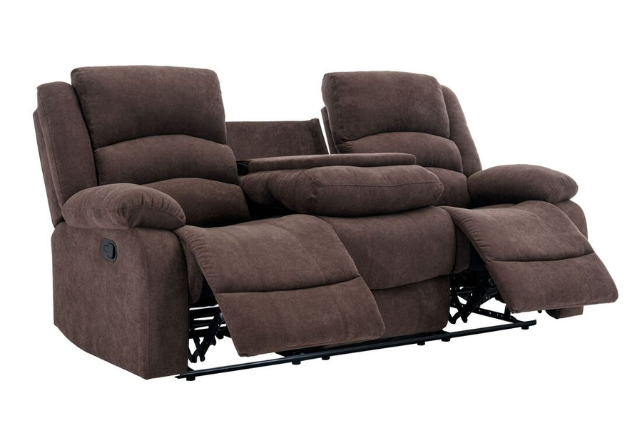 Dynamo2-CHOCOLATE 3PC Reclining Set, Sofa w/ drop down + 2 cupholders, Loveseat & Rocking Chair / PRE-ORDER