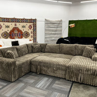Forever Black/mocha Sectional With Pull-Out Bed Sectional w/Storage Chaise ** NEW ARRIVALS **