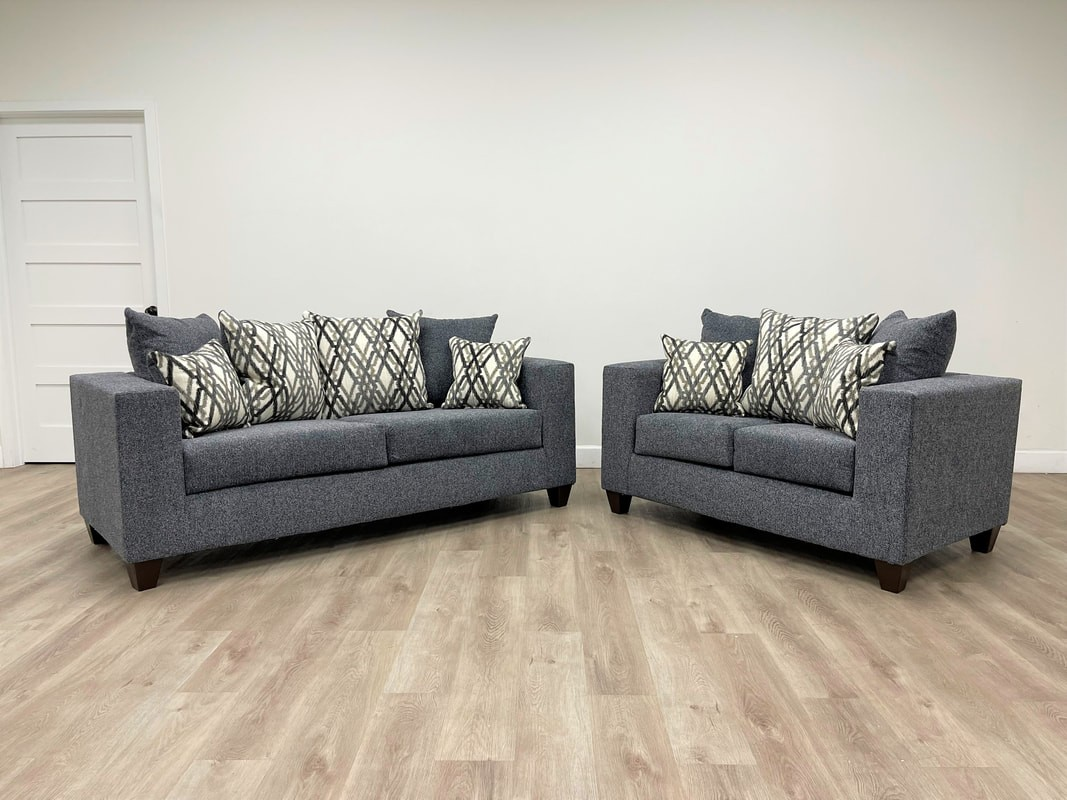 Modern Sofa & Loveseat Set – Premium Fabric, Sturdy Frame