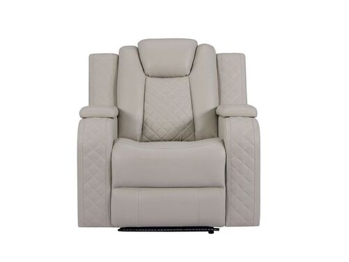 Galaxy Sand/Black - 3PC Power Reclining Set-POWER RECLINING POWER HEADREST -HIDDEN STORAGE IN EACH ARM-LED LIGHTS, BLUETOOTH SPEAKER