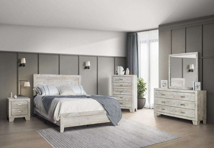 HH3620 - 5pc Bedroom Set  w/ Queen-King Bed, Chest, Nightstand, Dresser, & Mirror