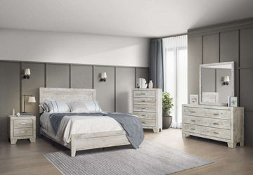 HH3620 - 5pc Bedroom Set  w/ Queen-King Bed, Chest, Nightstand, Dresser, & Mirror