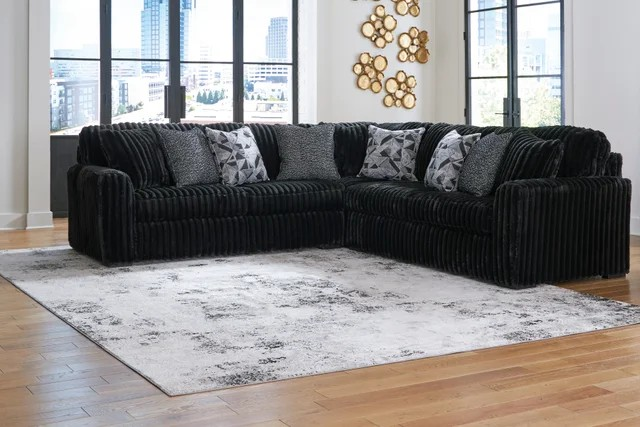Piece L-Shaped Sectional Sofa with Ottoman – Deep Cushions & Modern Style