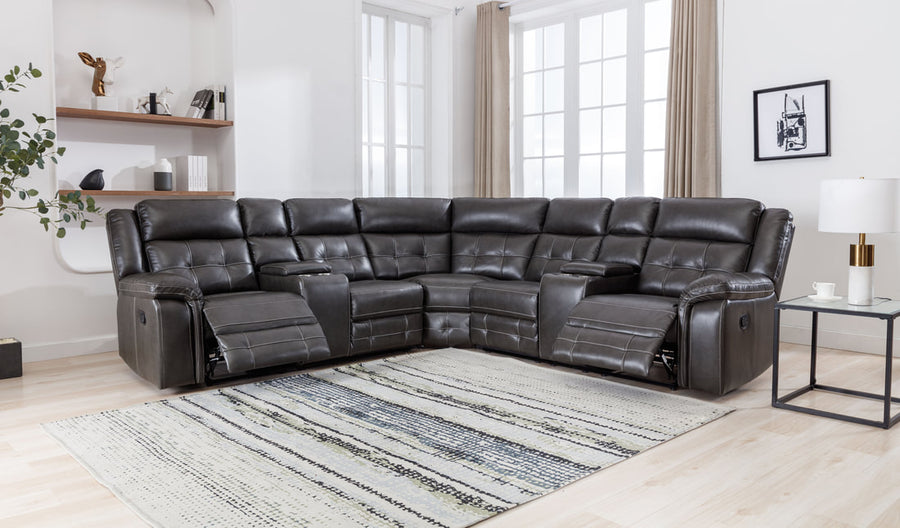 Jacob Black, Brown, Gray, Saddle, Stone Oversized Recliner Sectional