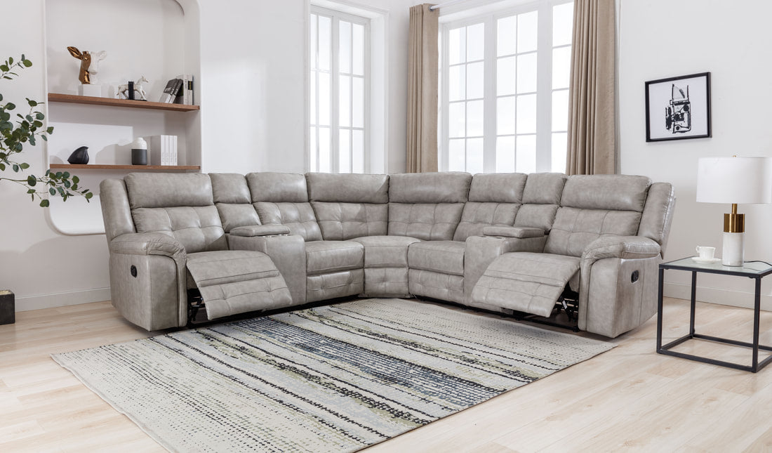 Jacob Black, Brown, Gray, Saddle, Stone Oversized Recliner Sectional